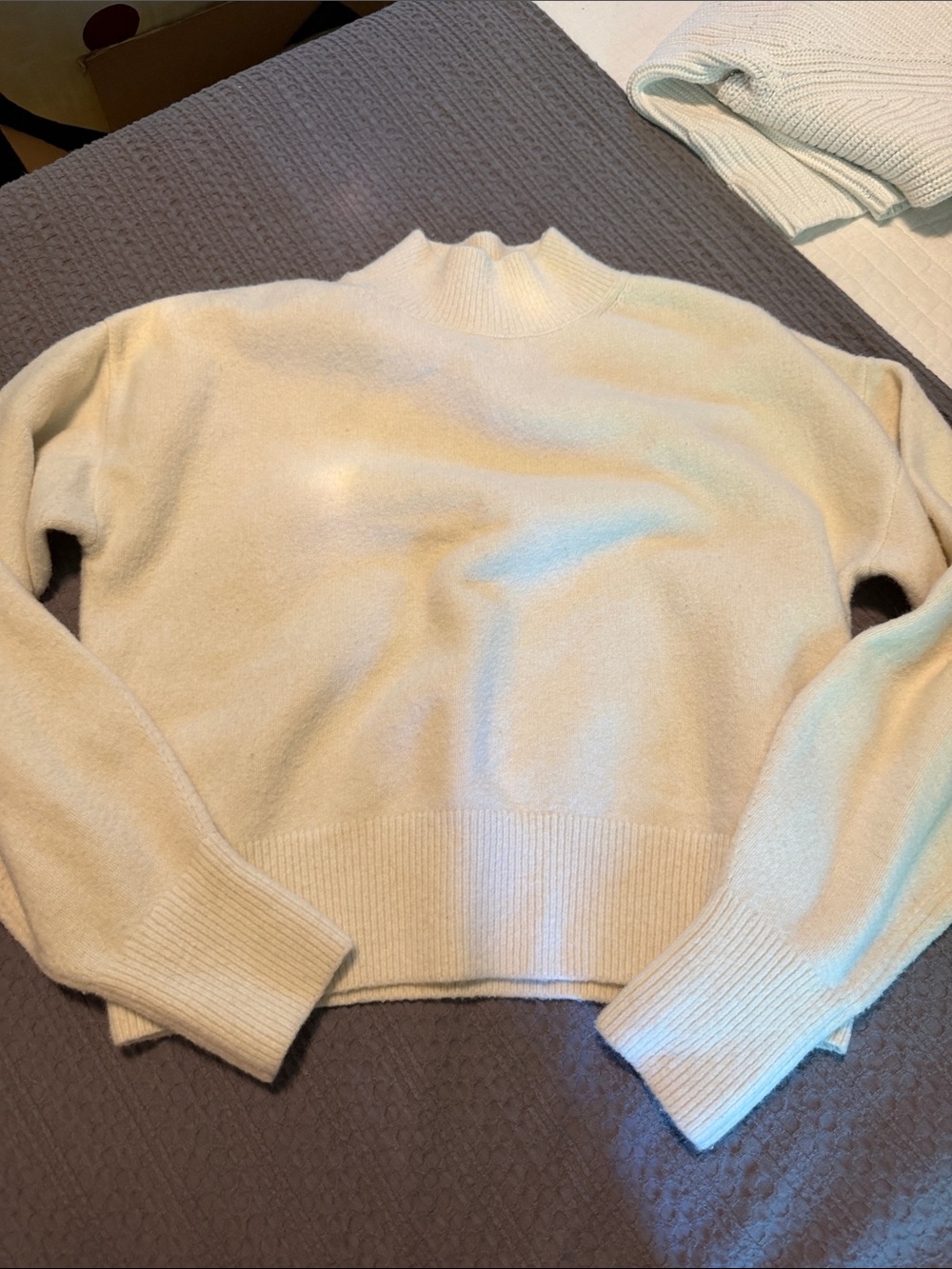 & Other Stories Cream Mock Neck Sweater